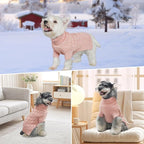 KYEESE Dog Sweater with Classic Cable Knit Long Sleeve Knitwear Dogs Clothes, Warm Turtleneck Pet Coats Soft Dog Sweater for Small Dogs, Pink, Small