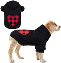 Dog Hoodie Dog Sweaters for Medium Dogs Pet Clothes Black Buffalo Plaid Warm and Soft Breathable Cozy(M)