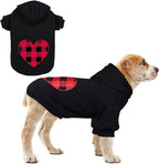 Dog Hoodie Dog Sweaters for Medium Dogs Pet Clothes Black Buffalo Plaid Warm and Soft Breathable Cozy(M)