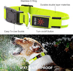 YFbrite Ultra Light Adjustable LED Dog Collar, Light up Dog Collars Rechargeable Glowing in The Dark Collars Visiblity & Safety for Small, Medium, Large Dogs (Green, Small)