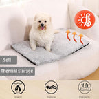 Heated Cat bed Self Warming Cat Bed Self Heating Cat Dog Mat Advanced Extra Warm Thermal Pet Pad For Indoor Outdoor Pets with Removable Cover Non-Slip Bottom Washable Non Electric Grey 27.5*45.2inch
