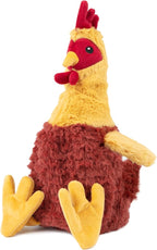 Best Pet Supplies Interactive Squeaky Dog Chew Toy, Ideal Dog Toys for Chewers, Small, Medium & Large Dogs, and Fetch Lovers - Crinkle Chicken (Brown, Beige, Wine Red), Large
