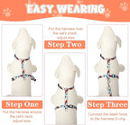 2 Pack Cat Harness and Leash Set, Escape Proof Adjustable Kitten Harness with Leash Collar Lightweight Soft and Comfortable for Small Medium Cats Walking and Travel