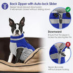 AOFITEE Dog Coat, Warm Dog Jackets for Large Dogs, Reflective Turtleneck Dogs Winter Coat with Harness Built in, Waterproof Windproof Pet Snow Jacket Fleece Vest for Cold Weather, Blue XXL