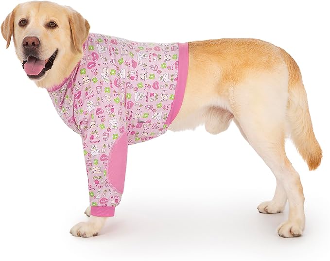 Dog Recovery Shirt for Front Legs, Dog Elbowpads Sleeve Protect Dogs Elbows Arms,Stop Licking Joints After Surgery, Help with Injury Healing Covers The Wound, Cone Alternatives (Pink, 5XL)