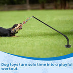 Tether Tug Outdoor Dog Toy, Interactive Exercise Game in Yard Park Tug of War with Chew Rope Toy for Small Medium Large Dogs, Adjustable Dog Stake Toy to Pull Chase and Solo Play