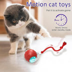 Tiny Fetch Dog Toy - Interactive Dog Toys, 360°Smart Automatic Rolling Electric Dogs Ball Toy with Birdsong, Automatic Obstacle Avoidance, Rechargeable, Boredom Relief for Dogs & Cats (Red*1 PC)