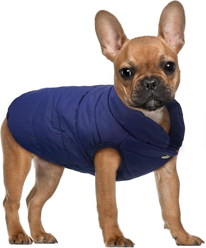 Syhood 2 Pieces Dog Jacket 2 Layers Fleece Lined Dog Jacket Warm Soft Windproof Small Pet Coat for Winter Cold Weather(S,Navy,Red)