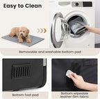 Dog Car Carrier Light Weight, Dog Carrier for Car Easy to Assemble, Dog Car Crate Portable and Breathable, Foldable Pet Carrier for Both Indoor and Outdoor Use, Dog Travel Crate with Curtain Gray