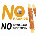 PAWUP Dog Treats Chicken Wrapped Biscuits Pumpkin Sticks, Rawhide Free Soft Chewy w/Taurine, Dog Training Treats,12.5 oz