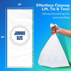 PET N PET Cat Litter Box Liners Bags Jumbo, Heavy Duty Tear Resistant & Drawstring Closure Cat Litter Bags, Waterproof Kitty Box Liners Fits Litterbox Pan Sizes, 36" x 18", 14 Count