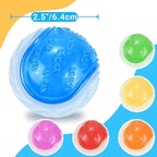 Glow Dog Ball, 2.5” Squeaky Dog Toy Ball, Dog Rubber Ball Toys for Small and Medium Dogs, Durable Dog Fetch Toys Puppy Chew Toys Pack of 6