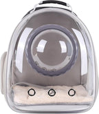 Dual Expandable Cat Backpack with Bubble Dome, Large Cat Carrier Space Capsule Clear Window, Fits up to 20 Pounds Fat Cat, Small Puppy and Bunny, Pet Travel Vet Bag
