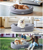 Orthopedic Dog Bed for Large Dogs, Pet Sofa Bed with Egg Crate Foam, 4-Sided Bolster, Removable Washable Cover & Anti-Slip Bottom, X-Large Gray