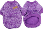 Idepet Pet Dog Classic Knitwear Sweater,Soft Fleece Coat for Small,Medium,Large Dog,Warm Pet Dog Cat Clothes,Soft Puppy Customes 2 Color (S, Purple)
