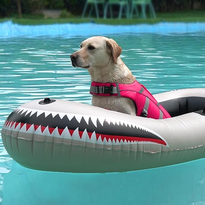 Kuoser Small Dog Life Jacket High Flotation, Reflective Puppy Water Vest for Swimming Boating, Adjustable Doggie Life Preserver Rescue Handle for Summer, Pink S