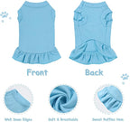 6 Pieces Dog Dresses Shirt Skirt Sleeveless Dress Breathable Pet Shirts with Ruffles Puppy Sundress Outfits for Dogs and Cats (S Size)