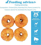 Dog Treats Long Lasting for Large Dog Clean Teeth Chicken Wrapped Rawhide Donuts 0.5lb/227g