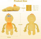 Dog Toys, Dog Squeaker Toys with Crinkle Paper, Stuffed Animal Dog Plush Chewing Toy, Cotton Rope Interactive Toys for Puppy, Small, Middle Dogs (Yellow Duck)