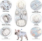 Windproof Waterproof Dog Coat - Fleece & Cotton Lined Warm Jacket, Cold Weather Pet Apparel for Small to Large Dogs (XS, Silver)