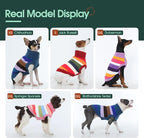 Kuoser Dog Sweater, XL Dog Sweaters for Large Dogs Pet Cable Knitted Pullover Warm Clothes, Turtleneck Classic Knitwear Soft Thick Puppy Xmas Holiday Outfit Cold Weather Thermal Wear, Red XL