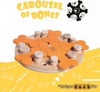 Carousel of Bones - Interactive Wooden Dog Puzzle Toy, Challenging Brain Game for Mental Stimulation and Enrichment, Fun Toy for Smart Pets