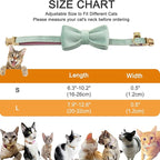 Personalized Cat Collar with Bells,Velvet Customized Small Cat Collar with Name Tag,Pet Collar with Name Phone Number Engraved ID Tags for Boy and Girl Kitten Cats (Cream)