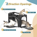 Petsfit Airline Approved Pet Carrier for Small Cats, 15x8x10 TSA Approved Carrier, with Removable Dual-Sided Padding (2-Way Placement) - Fits Under Most Airplane Seats, Escape Proof (Black)