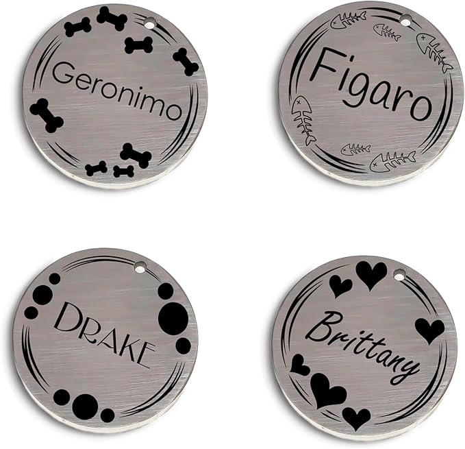 Lifetime Custom Engraved Dog ID Tag – Stainless Steel Pet Tag for Dogs & Cats, Double-Sided Personalization | Fits Collar, Harness, Leash