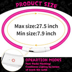 Weewooday 3 Pcs Dog Collar LED USB Rechargeable Lights Dog Necklace Collars Doggy Lights for Night Walking Adjustable Safety Lamp Pet Collars for Large Medium Small Puppy Pet(Rose Red,Classic Style)