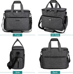 BAGLHER Dog Travel Bag, Airline Approved Pet Tote Organizer with Multi-Function Pockets, 2 X Food Storage Containers and 2 X Collapsible Bowls, Perfect Weekend Pet Travel Set for Dog, Cat Grey