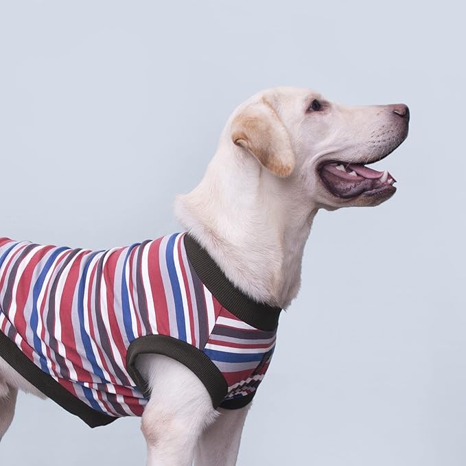 Extra Large Dog T Shirts Clothes Sleeveless Tank Top Vest for Labrador Rottweiler Great Dane, Red, X-Large