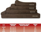 The Dog’s Bed Orthopedic Headrest Dog Bed Large Brown Plush, Memory Foam, Pain Relief for Arthritis, Hip & Elbow Dysplasia, Post Surgery, Lameness, Waterproof Washable Cover