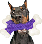 Tough Dog Chew Toys for Aggressive Chewers Large Medium Breed Bacon Flavor, Bone Toy Dog, Nylon Heavy Duty Extreme Indestructible Teething Training