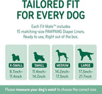 PAWPANG Copper Fit Mate Washable Male Dog Belly Band Kit – 1 Reusable Male Wrap with 15 Dog Diaper Liners, Ideal for Senior Dogs, Incontinence, and Marking, L