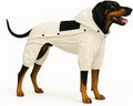LOVELONGLONG Waterproof Dog Raincoat with Removable Hood – Outdoor Full Body Dog Jacket, Windproof Snowproof Shell Suit – All Season Pet Rain Gear Ivory XL
