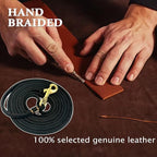Guiding Star Leather Dog Leash 6 ft x 1/4 inch,Thin and Lightweight Leather Leashes for Small Dogs,Leather Cat Leashes for Small Cats,Soft Genuine Leather Dog Training Leashes for Petite Dogs Black