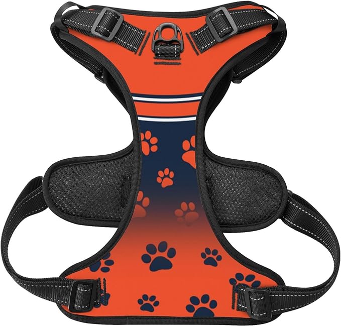 Custom Denver Dog Harness with Reflective Stripes Personalized Name and Number Dog Vest Harness with Pet Traction Rope for Small Medium Large Dog