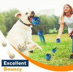 Petcare 2 Pack Dog Balls Toys for Aggressive Chewers Indestructible Tennis Balls for Medium Large Dogs Water Toy Chew Ball Tough Durable Big Dog Toys Bouncing Ball for Dogs to Fetch, Blue+White