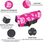 CuteBone Winter Warmth Reversible Jacket for Dogs - Waterproof, Windproof, Thick, Adjustable Soft Comfort Coat with Leash Hole for Small, Medium, Large Dogs