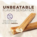 Natural Farm Pork Collagen Sticks Dog Chews, 6-Inch (5 Pack), Odor-Free Long-Lasting Chews, 100% Natural Pork Bacon Skin, Great Alternative for Bully Stick & Rawhide, Great for All Dogs
