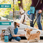PetAmi Dog Treat Pouch, Large Pet Training Treat Pouch with Pocket, Dog Trainer Essentials Supply Holder with Poop Bag Dispenser, Training Bag for Kibbles Toys, 3 Ways to Wear (Turquoise)