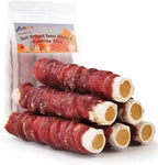 ASMPET Dog Treats Bones, Duck Wrapped Rawhide Sweet Potato Sticks for Small Medium Large Dogs（6pcs）