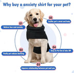 X-Large Dog Calming Shirt Adjustable with Chest,Sleeveless Lightweight for Walking | Separation Anxiety Vest for Fear of The Environment,Soft Breathable for All-Seasons(Black)