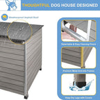 Large Dog House Outdoor Weatherproof Wooden Igloo Dog House with Raised Feet for Small to Large Dogs, Dog Houses Breed with Removable Floors, Waterproof House for Dogs Outside PET65