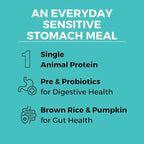 KOHA Limited Ingredient Bland Diet Dry Food for Dogs - Chicken & Brown Rice Recipe, Sensitive Stomach Dog Food - Pumpkin for Digestive Support, 3.5 lbs