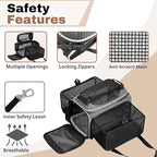 Airline Approved Top-Expanding Pet Carrier on Wheels- Extra Spacious Soft Lined Carrier! 18x11x11 (Grey, Expanding Sides)