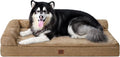 EHEYCIGA Memory Foam Dog Bed XXL, Giant Dog Bed Orthopedic with Washable Removable Cover, Waterproof Pet Bed Couch for Jumbo Dogs, 48x36x7 Inches, Camel
