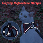 Cat Harness and Leash for Walking Escape Proof, Adjustable Kitten Vest Harness Reflective Soft Mesh Puppy Harness for Outdoor, Comfort Fit, Easy to Control (Red, S)