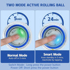 Interactive Dog Ball - Large E-TPU Automatic Vibrating Toy for Medium/Large Dogs, Motion-Activated Active Rolling Balls, Indoor/Outdoor Chew Proof Toy to Relieve Boredom & Anxiety(White,Large)